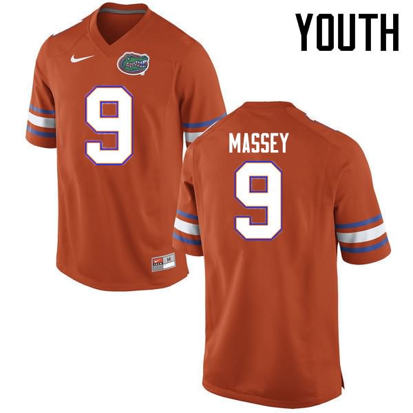 NCAA Florida Gators Dre Massey Youth #9 Nike Orange Stitched Authentic College Football Jersey QZG2664TR